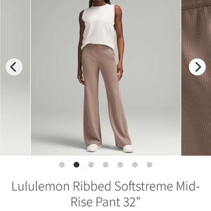 Lululemon Ribbed Softsteme Wide Leg Pants. Long 32 inseam